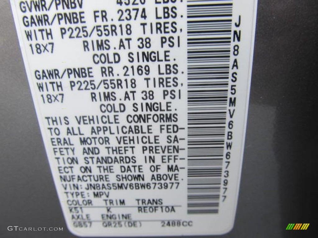 2011 Rogue SL AWD - Platinum Graphite / Gray photo #14