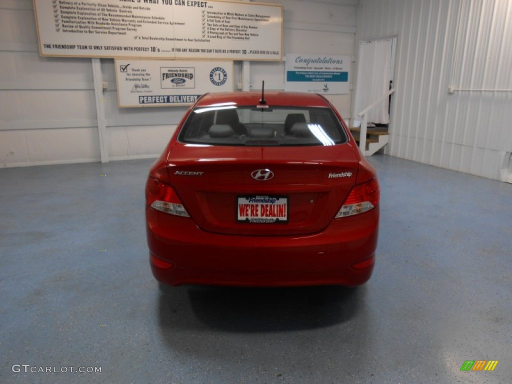2012 Accent GLS 4 Door - Boston Red / Gray photo #7