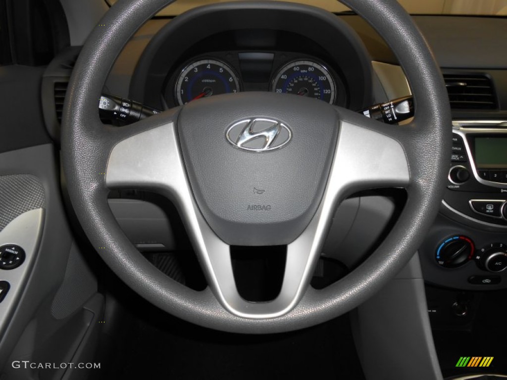 2012 Accent GLS 4 Door - Boston Red / Gray photo #26