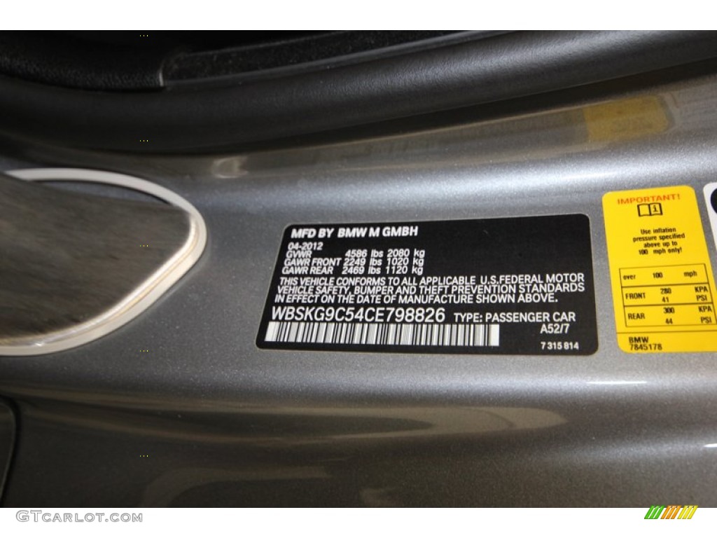 2012 M3 Color Code A52 for Space Gray Metallic Photo #84564400