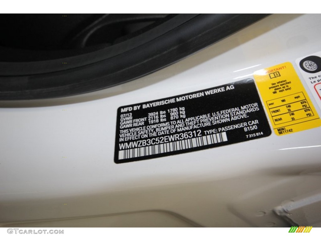 2014 Cooper Color Code B15 for Light White Photo #84564778