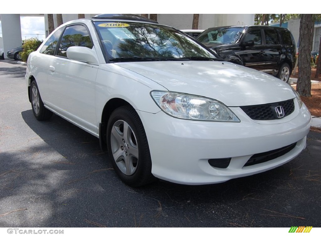 2005 Civic EX Coupe - Taffeta White / Ivory photo #1