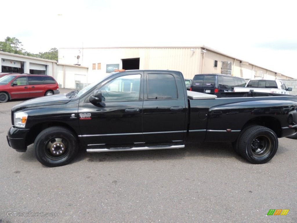 2007 Ram 3500 Sport Quad Cab 4x4 Dually - Brilliant Black Crystal Pearl / Medium Slate Gray photo #2