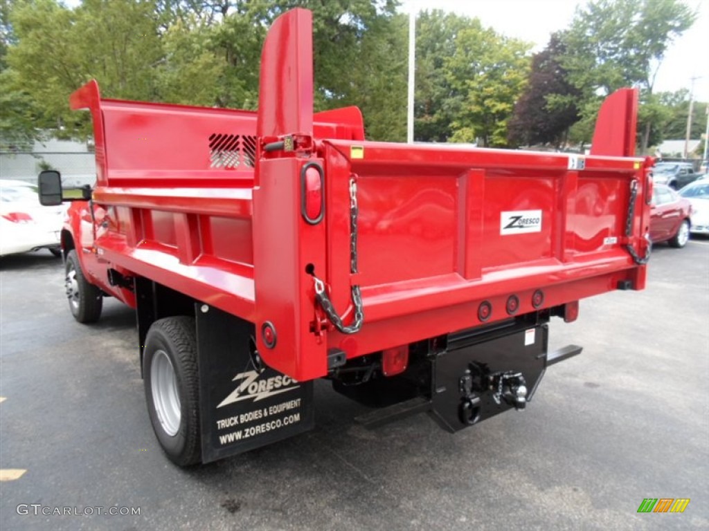 Fire Red 2013 GMC Sierra 3500HD Regular Cab 4x4 Dump Truck Exterior Photo #84572494