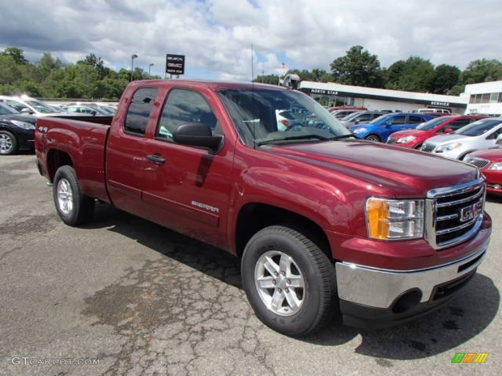 2013 Sierra 1500 SLE Extended Cab 4x4 - Sonoma Red Metallic / Very Dark Cashmere/Light Cashmere photo #4