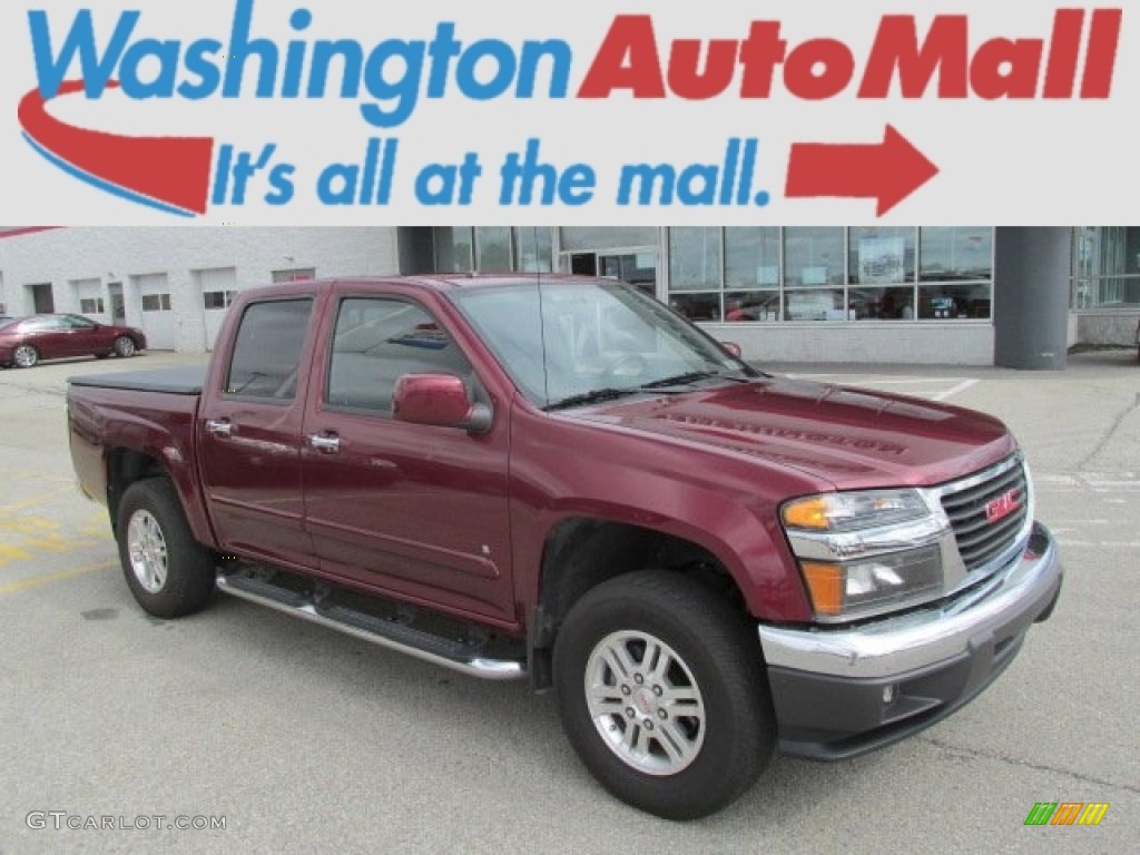 2009 Canyon SLE Crew Cab 4x4 - Sonoma Red Metallic / Ebony photo #1