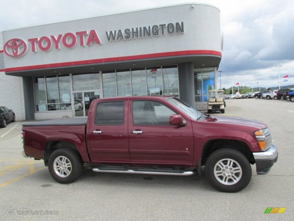 2009 Canyon SLE Crew Cab 4x4 - Sonoma Red Metallic / Ebony photo #2