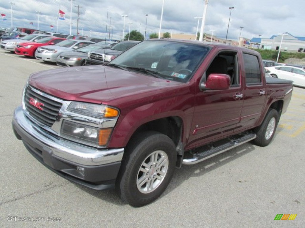 2009 Canyon SLE Crew Cab 4x4 - Sonoma Red Metallic / Ebony photo #5