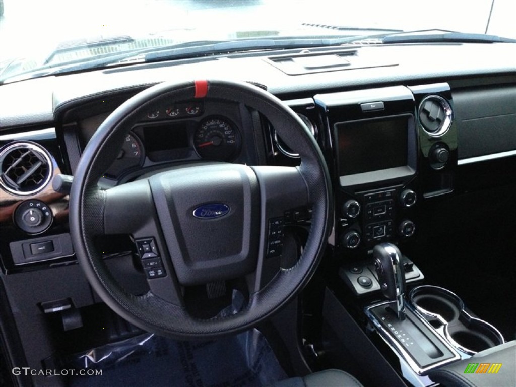 2013 Ford F150 SVT Raptor SuperCab 4x4 Black Dashboard Photo #84574927