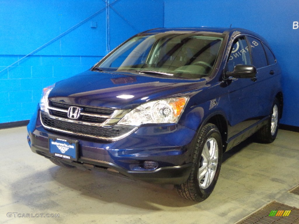 2010 CR-V EX AWD - Royal Blue Pearl / Black photo #3