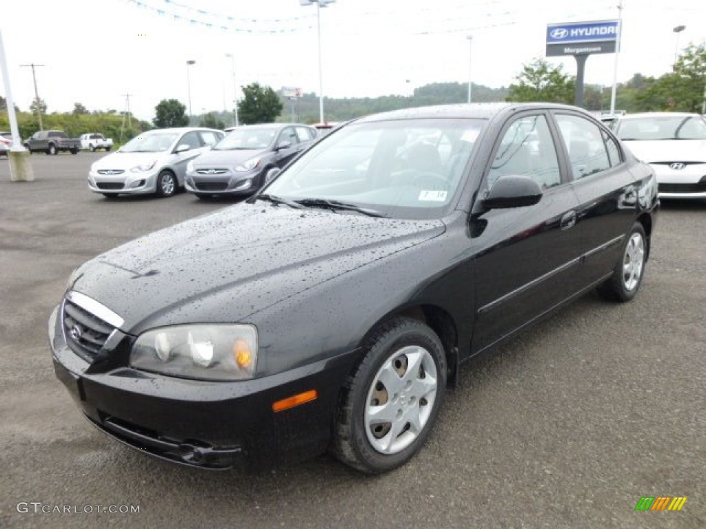 2004 Elantra GLS Sedan - Black Obsidian / Gray photo #3