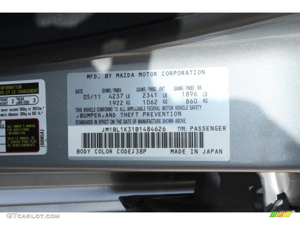 2011 Mazda MAZDA3 MAZDASPEED3 Color Code Photos