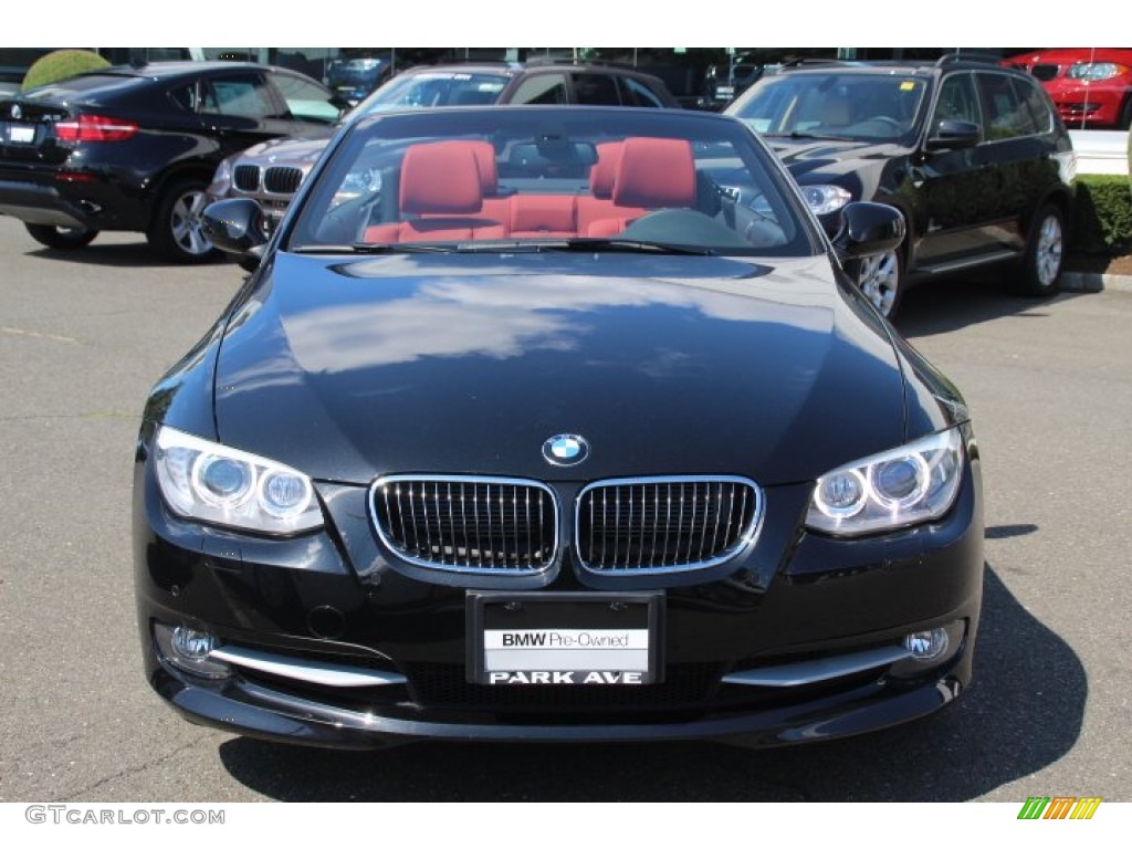 2013 3 Series 328i Convertible - Black Sapphire Metallic / Coral Red/Black photo #2