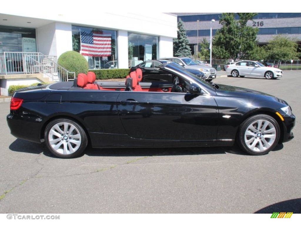 2013 3 Series 328i Convertible - Black Sapphire Metallic / Coral Red/Black photo #4