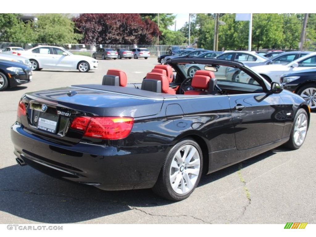 2013 3 Series 328i Convertible - Black Sapphire Metallic / Coral Red/Black photo #5