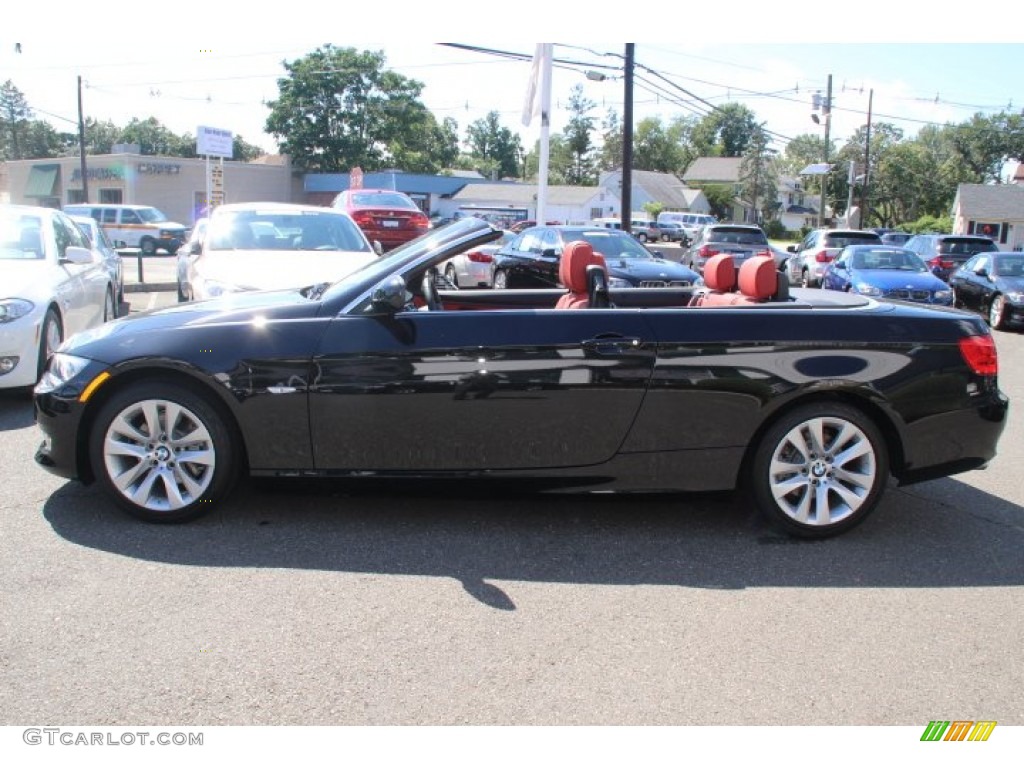 2013 3 Series 328i Convertible - Black Sapphire Metallic / Coral Red/Black photo #8