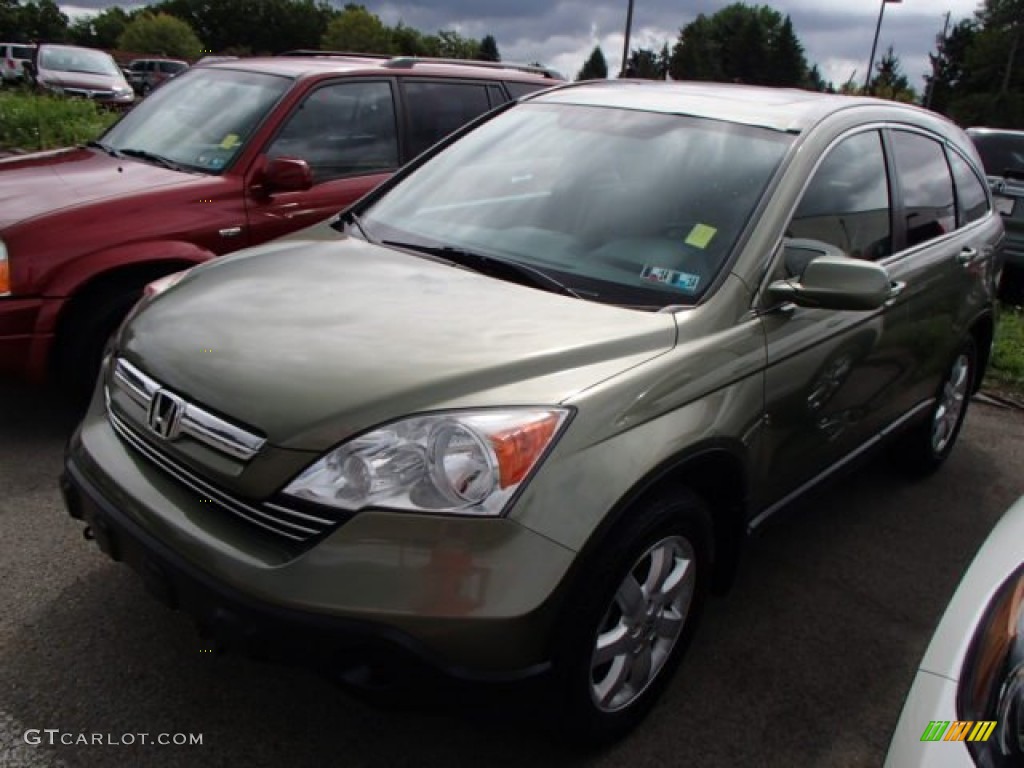 2008 CR-V EX-L 4WD - Green Tea Metallic / Ivory photo #3