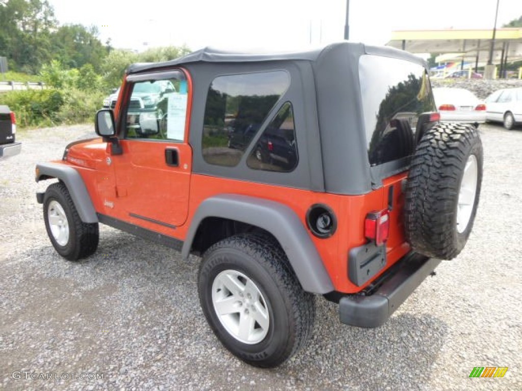 2005 Wrangler Rubicon 4x4 - Impact Orange / Dark Slate Gray photo #5