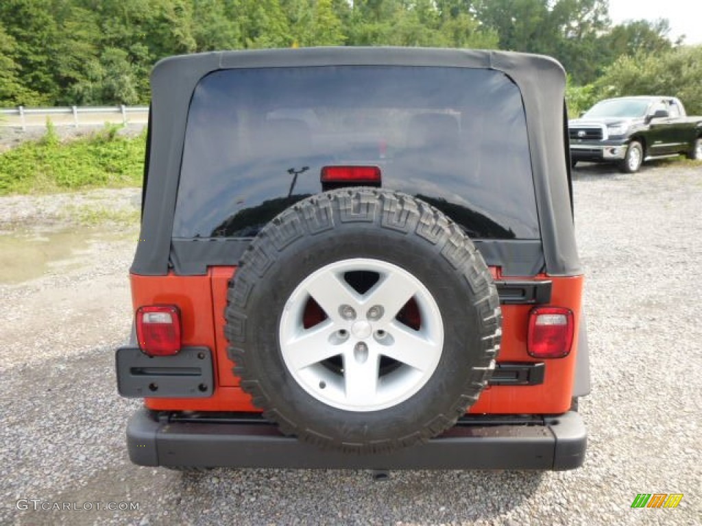 2005 Wrangler Rubicon 4x4 - Impact Orange / Dark Slate Gray photo #6