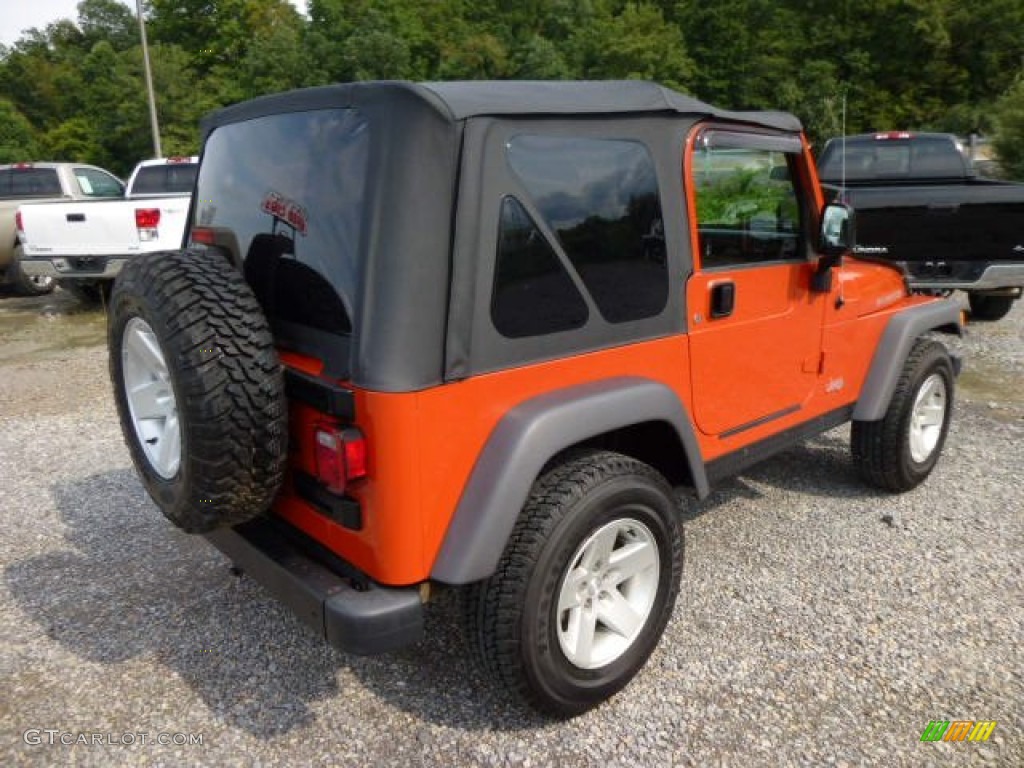 2005 Wrangler Rubicon 4x4 - Impact Orange / Dark Slate Gray photo #7