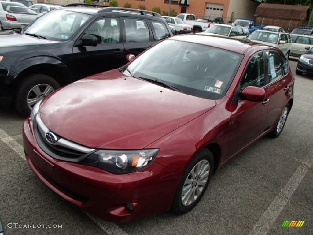 2011 Impreza 2.5i Premium Wagon - Camellia Red Pearl / Carbon Black photo #3