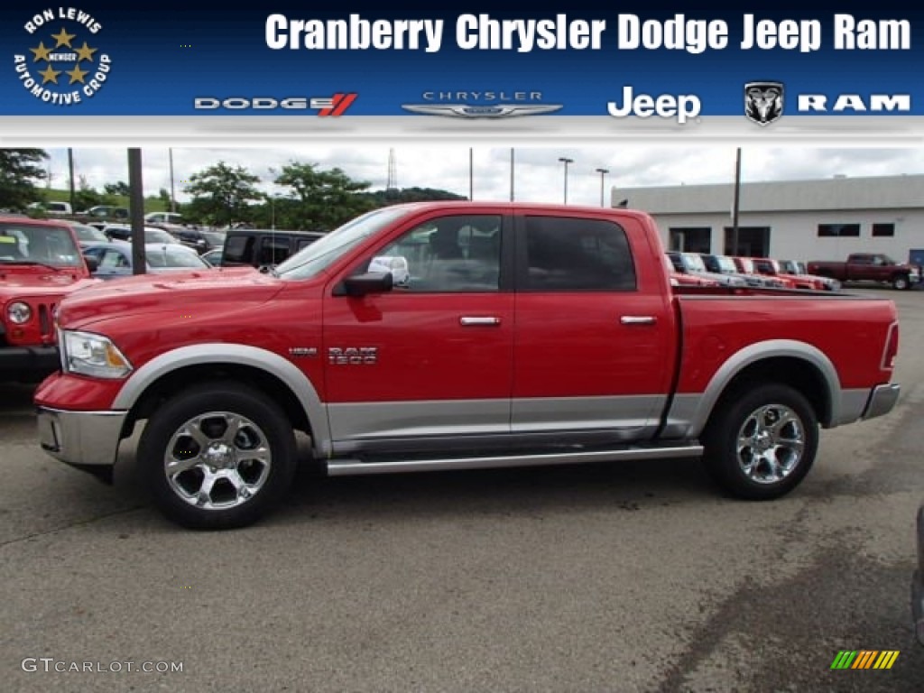 2014 1500 Laramie Crew Cab 4x4 - Flame Red / Black photo #1