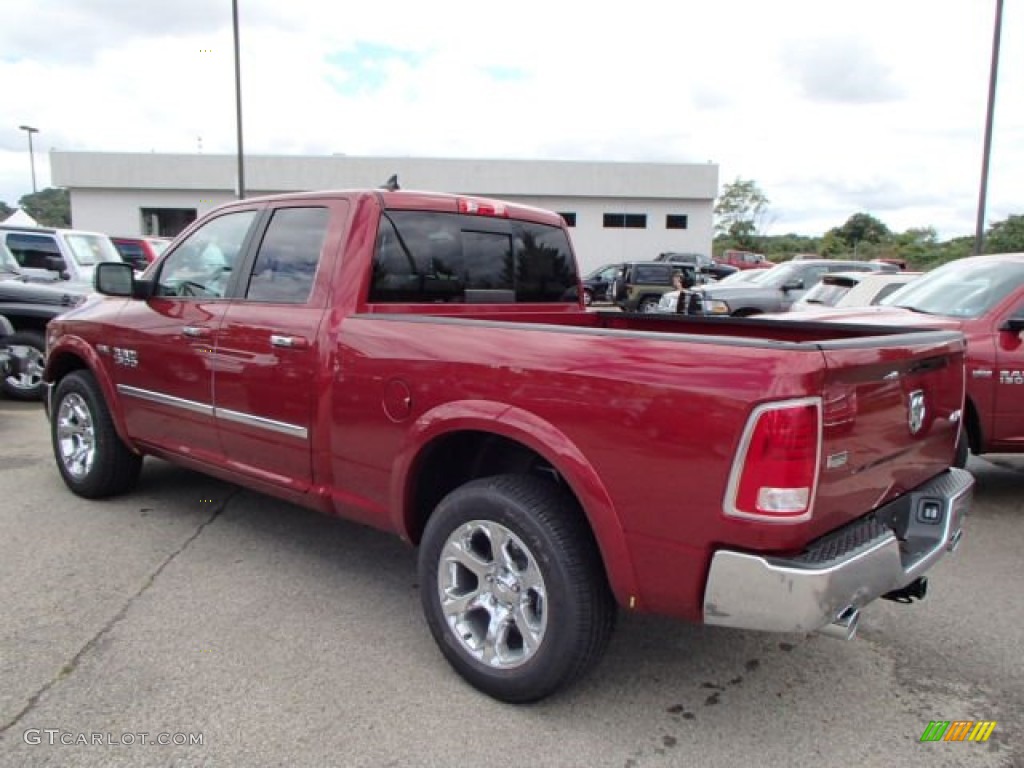 2014 1500 Laramie Quad Cab 4x4 - Deep Cherry Red Crystal Pearl / Canyon Brown/Light Frost Beige photo #8