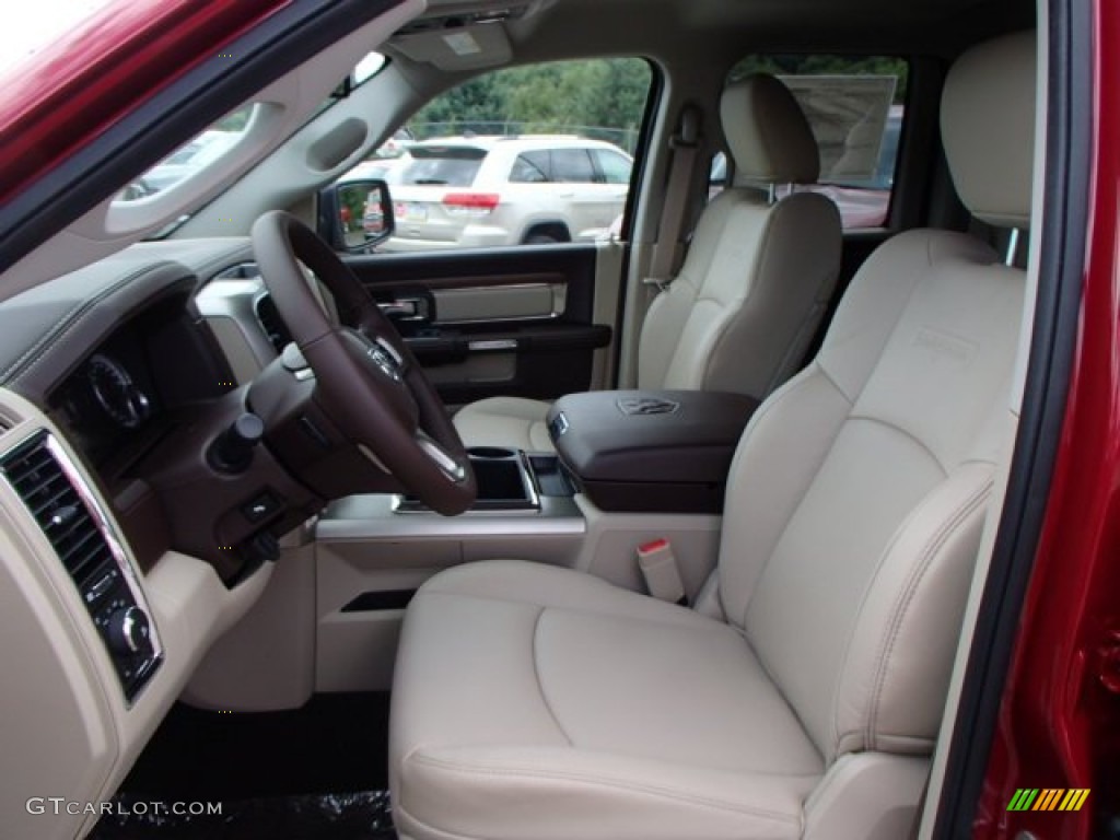 Canyon Brown/Light Frost Beige Interior 2014 Ram 1500 Laramie Quad Cab 4x4 Photo #84590123