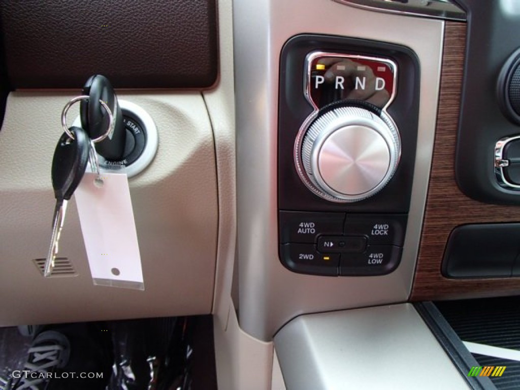 2014 1500 Laramie Quad Cab 4x4 - Deep Cherry Red Crystal Pearl / Canyon Brown/Light Frost Beige photo #17