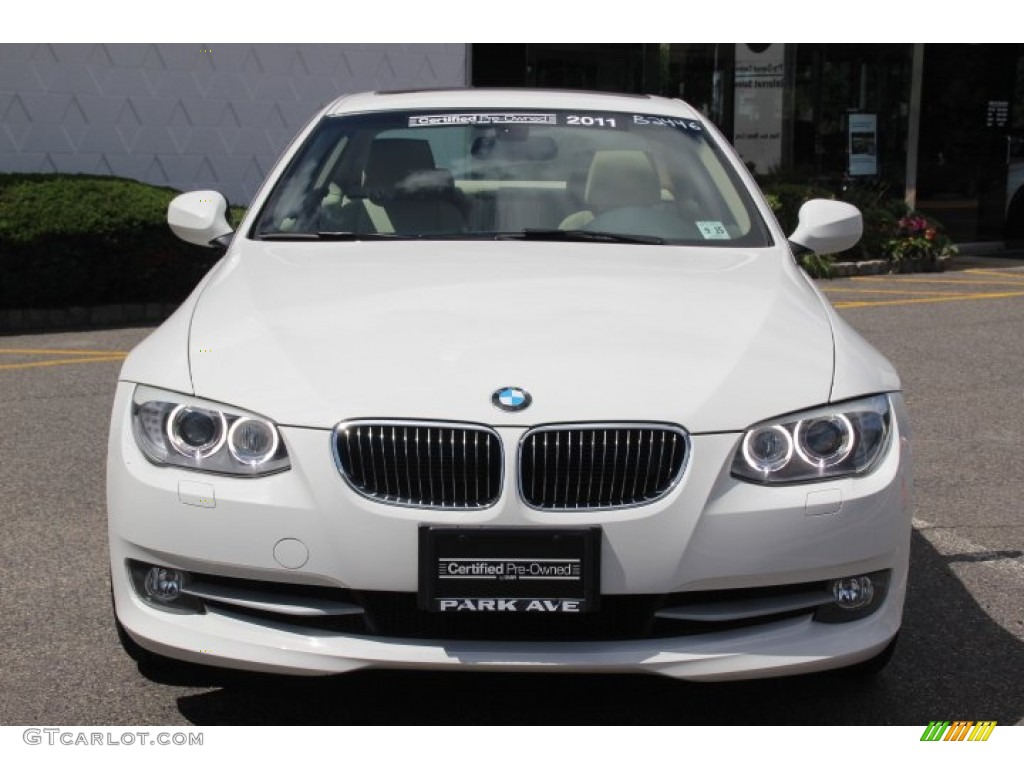 2011 3 Series 328i xDrive Coupe - Alpine White / Cream Beige photo #2
