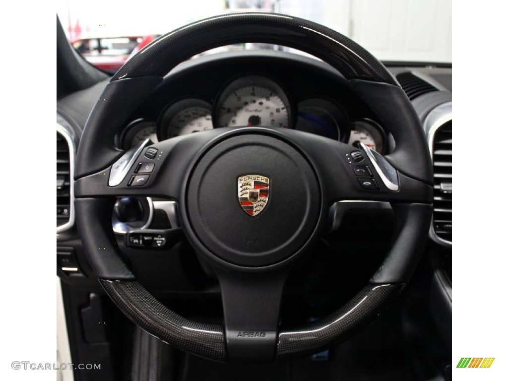 2011 Porsche Cayenne Turbo Black Steering Wheel Photo #84592426