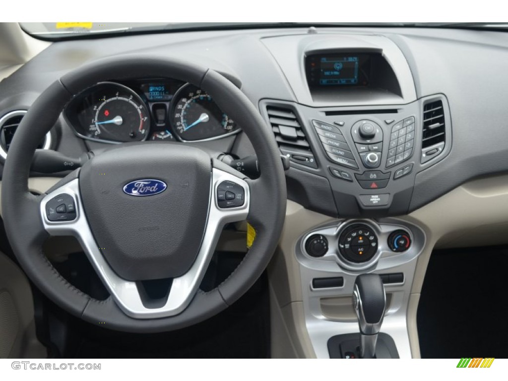 2014 Ford Fiesta SE Hatchback Medium Light Stone Dashboard Photo #84593047