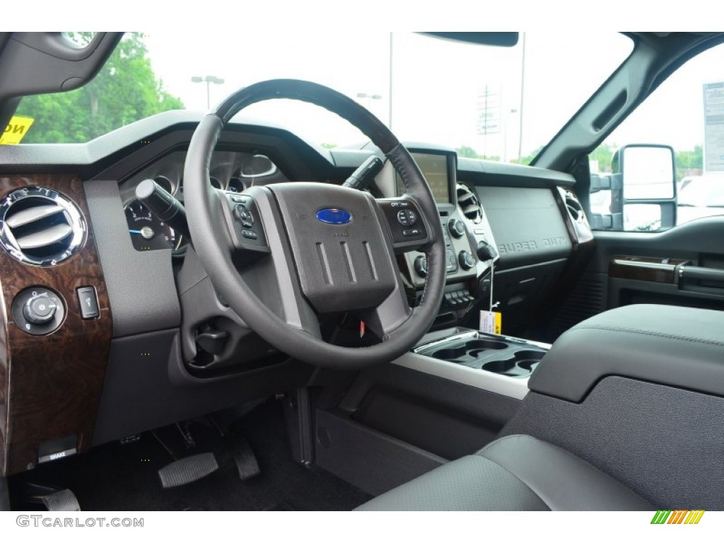 2014 Ford F250 Super Duty Platinum Crew Cab 4x4 Black Dashboard Photo #84593377