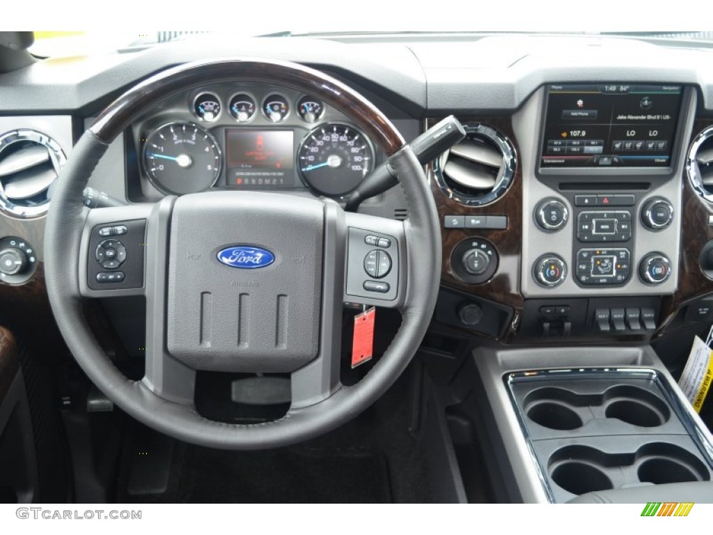 2014 Ford F250 Super Duty Platinum Crew Cab 4x4 Black Dashboard Photo #84593500