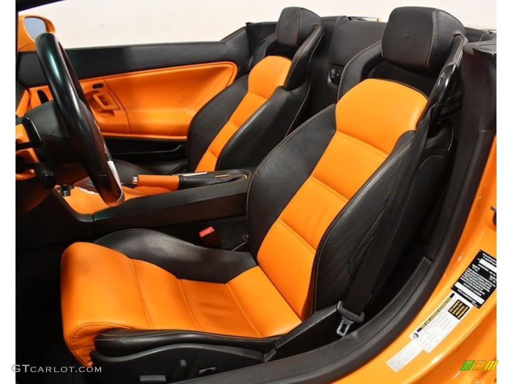 Nero Perseus/Arancio Leonis Interior 2008 Lamborghini Gallardo Spyder Photo #84593743