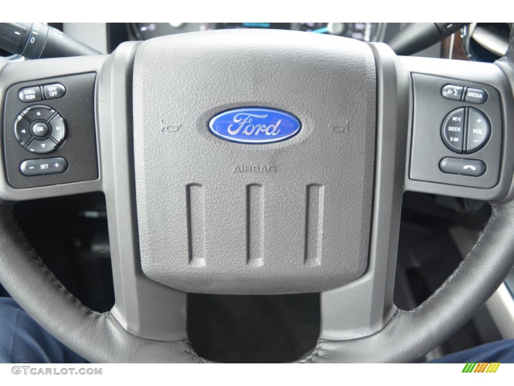 2014 Ford F250 Super Duty Platinum Crew Cab 4x4 Black Steering Wheel Photo #84593803