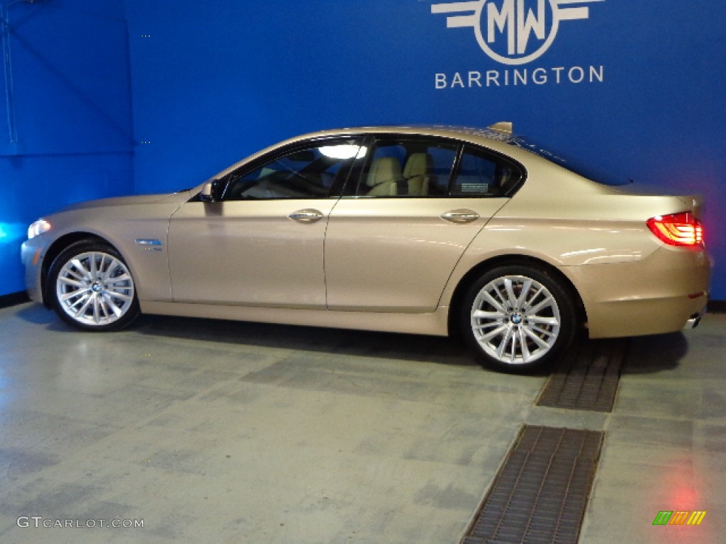 2012 5 Series 550i xDrive Sedan - Milano Beige Metallic / Venetian Beige photo #4