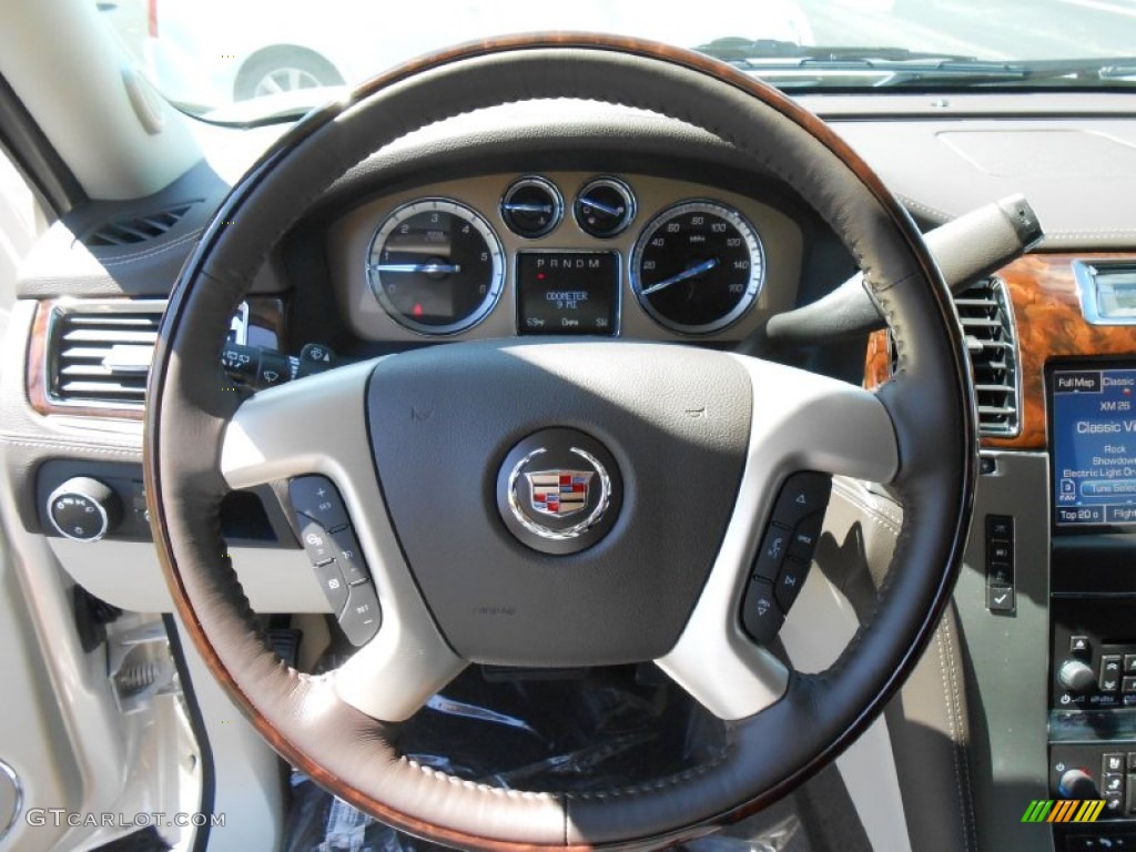 2014 Cadillac Escalade ESV Platinum AWD Cocoa/Light Linen Steering Wheel Photo #84597758