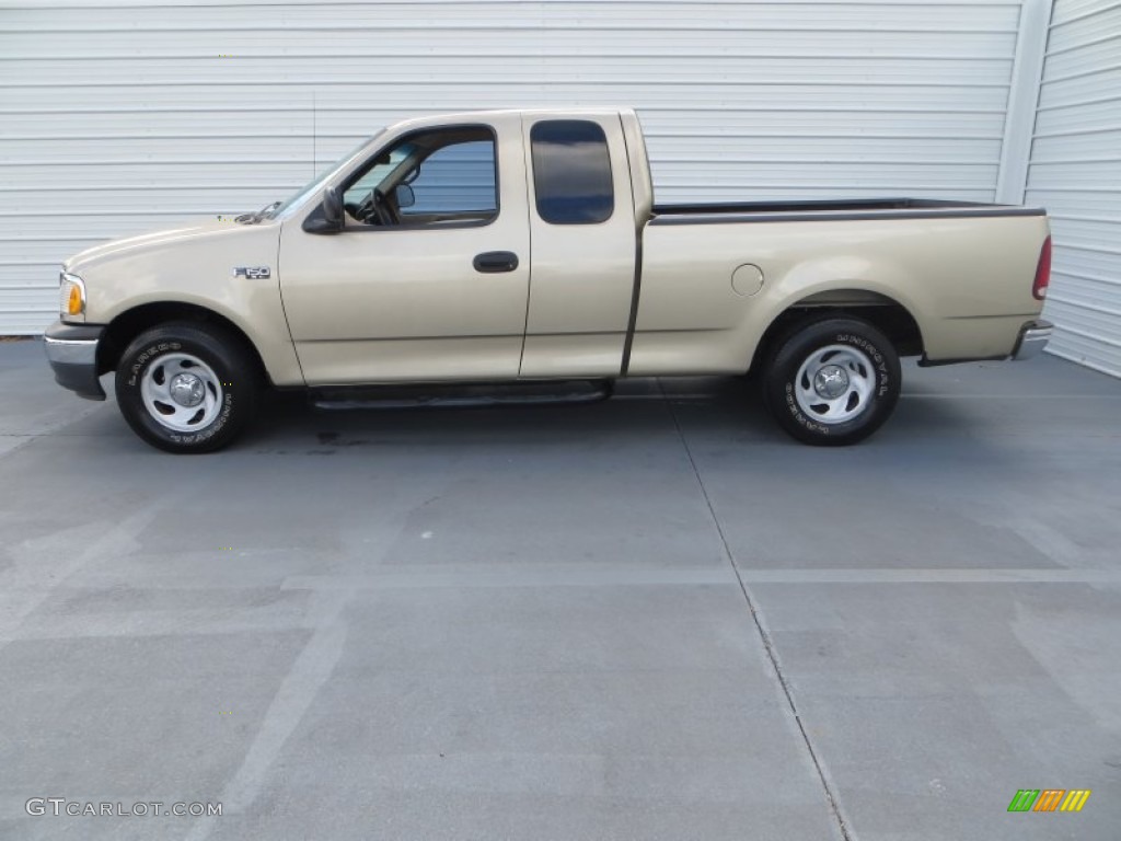 1999 F150 XL Extended Cab - Harvest Gold Metallic / Medium Prairie Tan photo #6