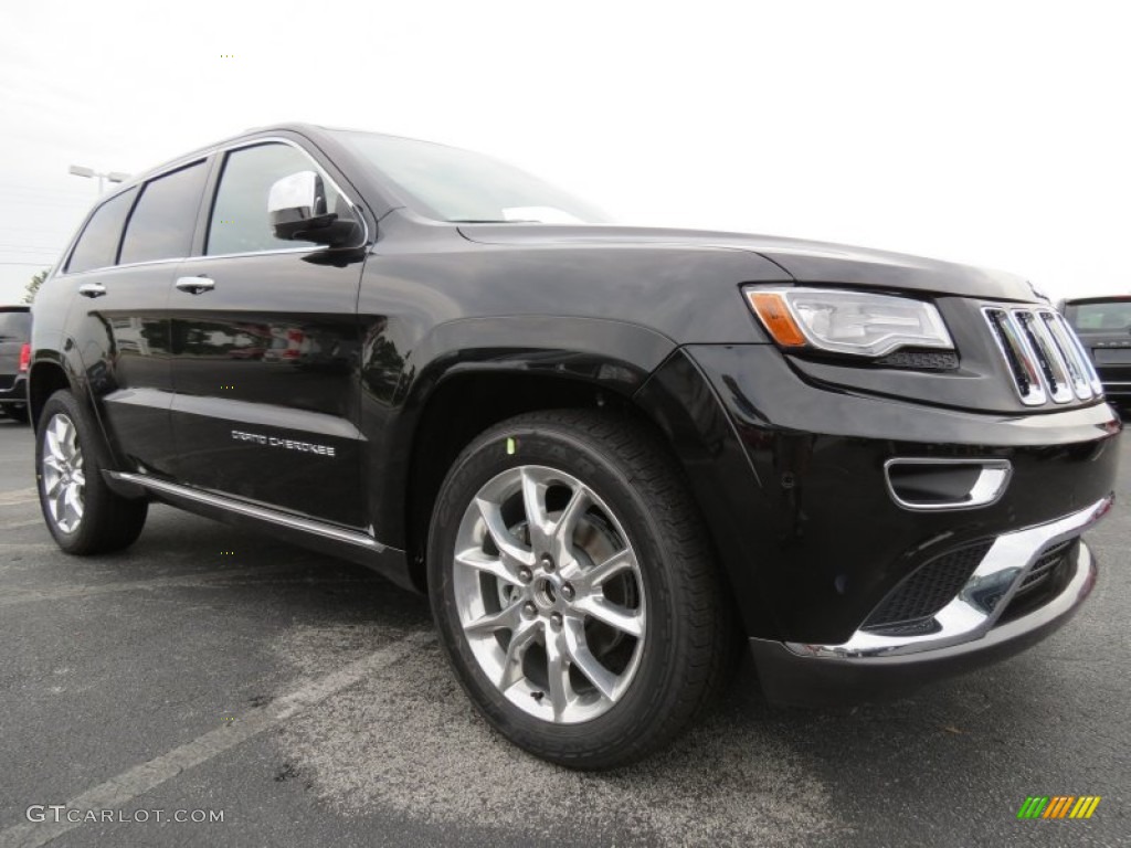 2014 Grand Cherokee Summit - Brilliant Black Crystal Pearl / Summit Grand Canyon Jeep Brown Natura Leather photo #4