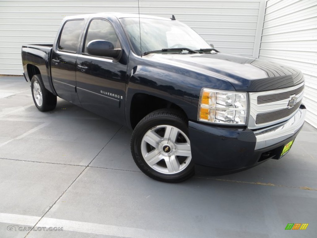 2008 Silverado 1500 LT Crew Cab - Dark Blue Metallic / Ebony photo #1