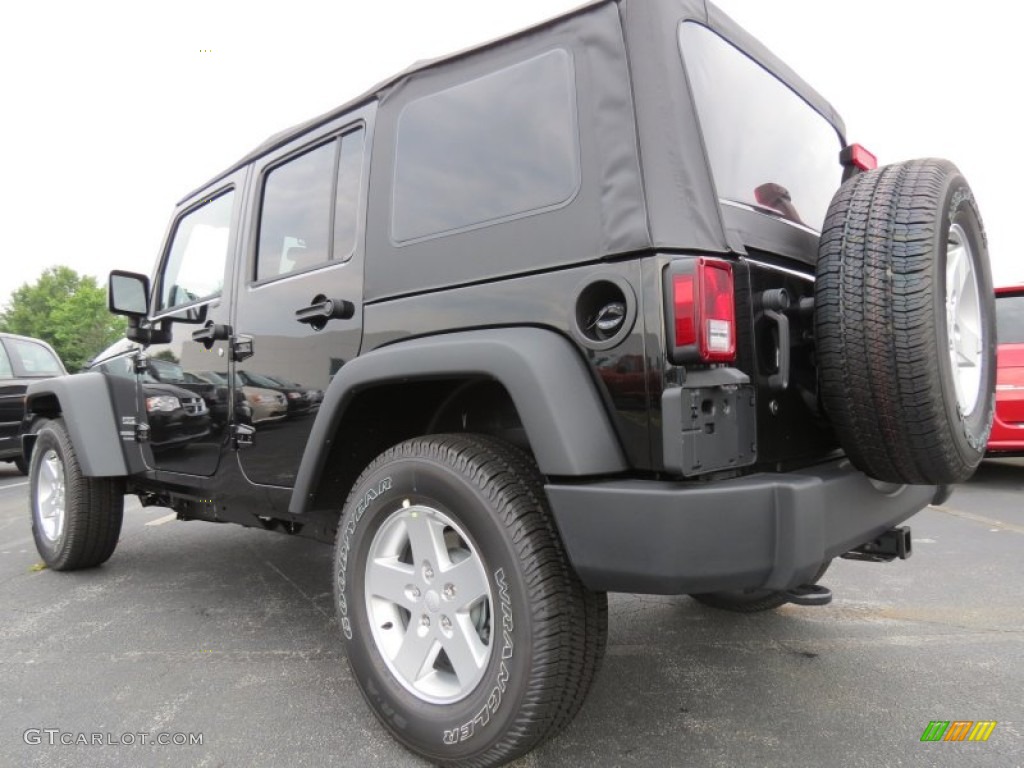 Black 2014 Jeep Wrangler Unlimited Sport S 4x4 Exterior Photo #84599089