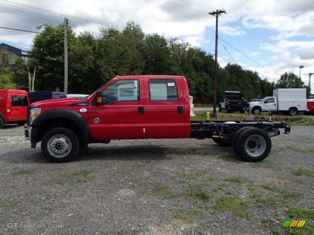 Vermillion Red 2014 Ford F550 Super Duty XL Crew Cab 4x4 Chassis Exterior Photo #84599124