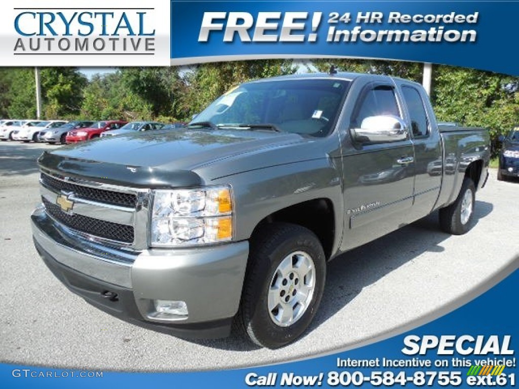 2008 Silverado 1500 LT Extended Cab - Graystone Metallic / Light Titanium/Ebony Accents photo #1