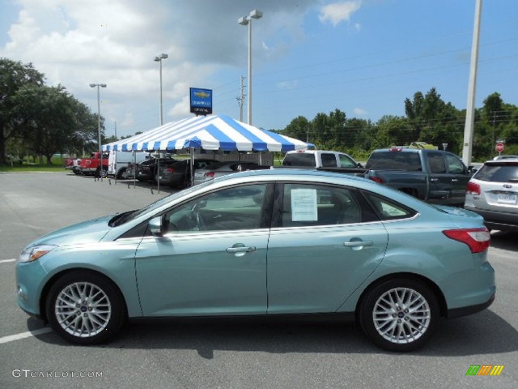 2012 Focus SEL Sedan - Frosted Glass Metallic / Stone photo #2