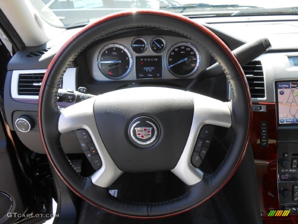2014 Cadillac Escalade Premium AWD Ebony/Ebony Steering Wheel Photo #84599920