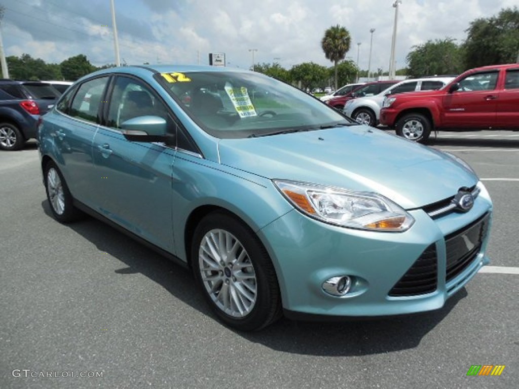 2012 Focus SEL Sedan - Frosted Glass Metallic / Stone photo #10