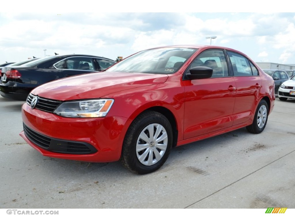 2014 Jetta S Sedan - Tornado Red / Titan Black photo #1