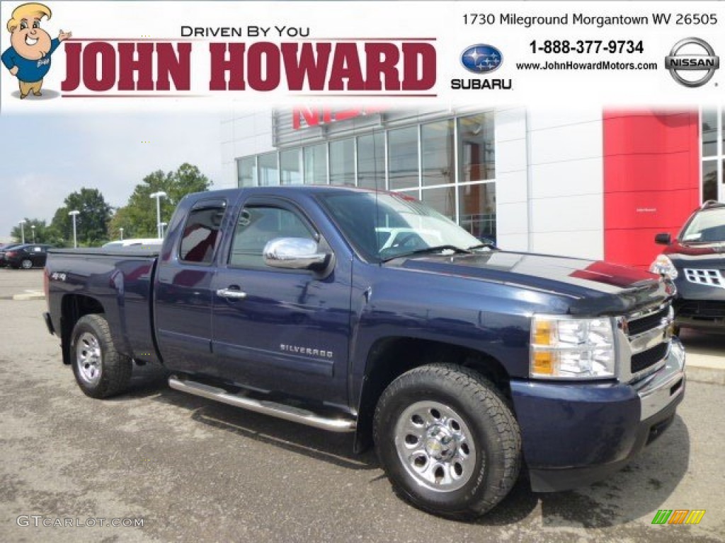 2010 Silverado 1500 LT Extended Cab 4x4 - Imperial Blue Metallic / Ebony photo #1