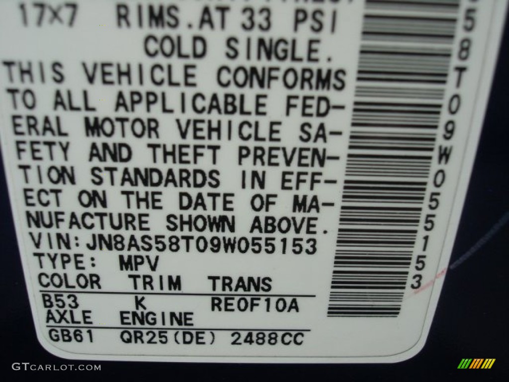 2009 Rogue SL - Indigo Blue / Gray photo #22